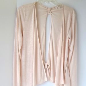 STUDIO  Y VERY CUTE qWOMEN'S LONG SLEEVE PEACH CARDIGAN SIZE MEDIUM  #77